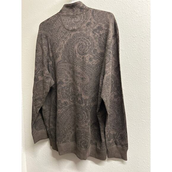 NWT Reversible Men’s Cremieux Quarter Zip Sweater Brown Black Design size XXXL - Picture 6 of 11